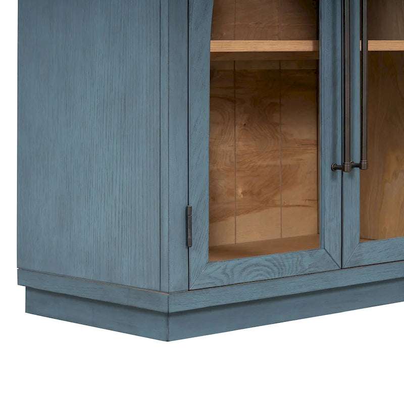 Retro Sideboard mit 4 Türen, Metallgriffen und verstellbaren Einlegeböden