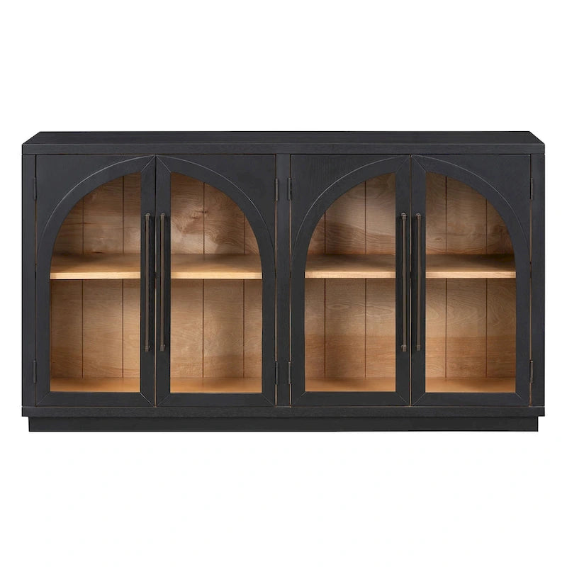 Retro Sideboard mit 4 Türen, Metallgriffen und verstellbaren Einlegeböden