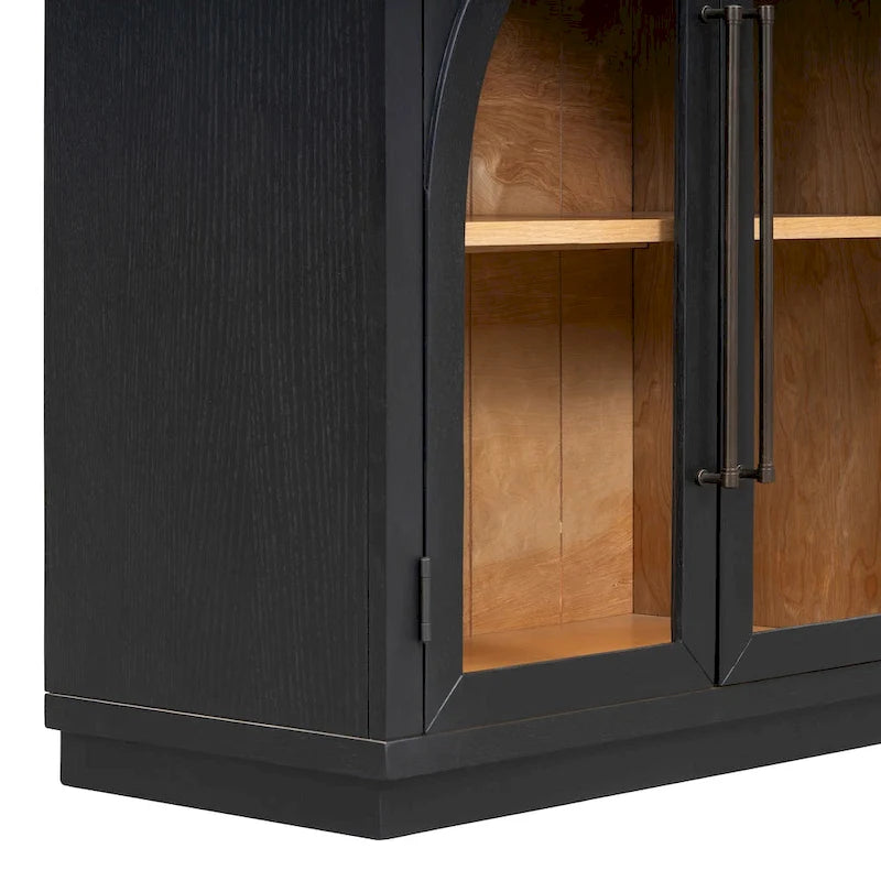 Retro Sideboard mit 4 Türen, Metallgriffen und verstellbaren Einlegeböden