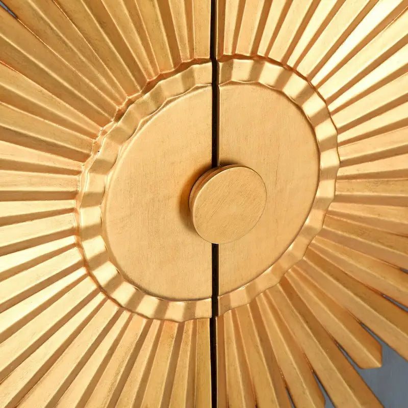Akzentschrank aus Massivholz mit 2 Türen und Sonnenstrahl-Design, 41,9 cm B x 80 cm T x 97,8 cm H