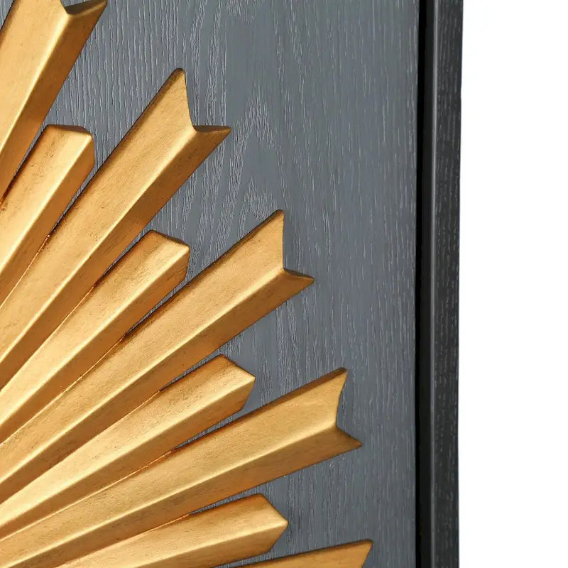 Akzentschrank aus Massivholz mit 2 Türen und Sonnenstrahl-Design, 41,9 cm B x 80 cm T x 97,8 cm H