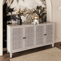 4-türiges Holz-Sideboard, weiß gekälkt