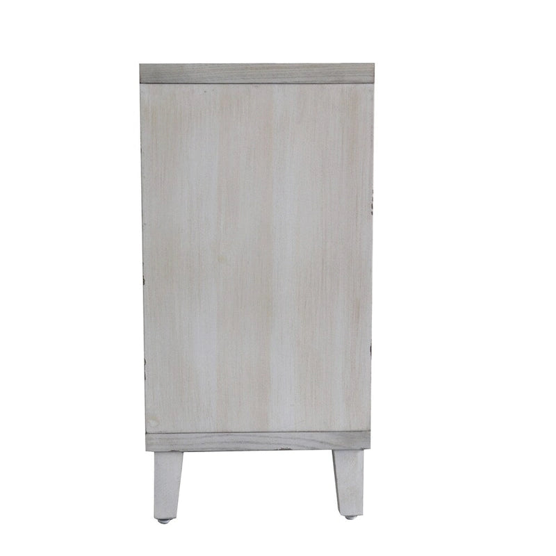 4-türiges Holz-Sideboard, weiß gekälkt