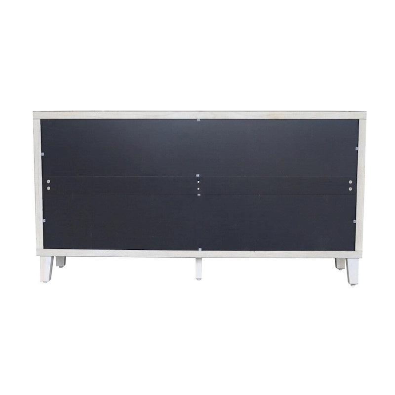 4-türiges Holz-Sideboard, weiß gekälkt