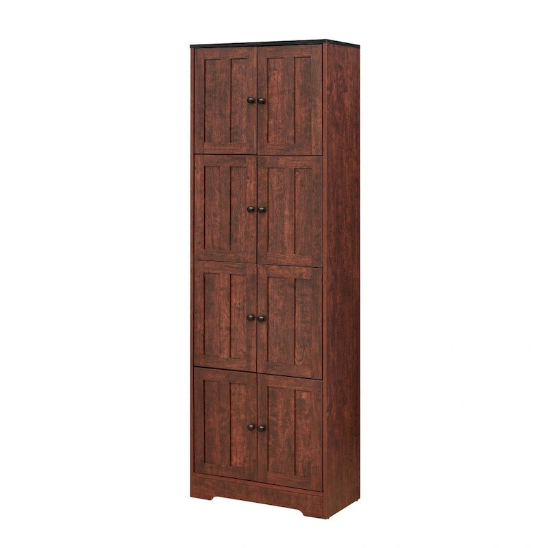 Hoher Aufbewahrungsschrank mit 8 Türen und 4 Einlegeböden, 61T x 32,5B x 183,9H cm