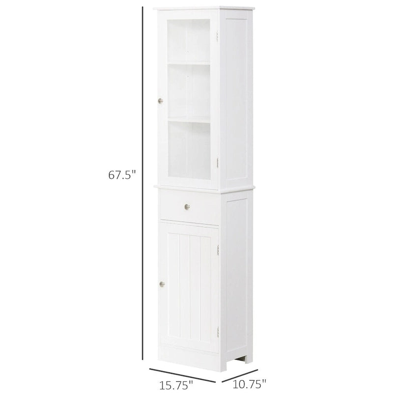 Schlanker, hoher Badschrank, schmaler Wäscheschrank