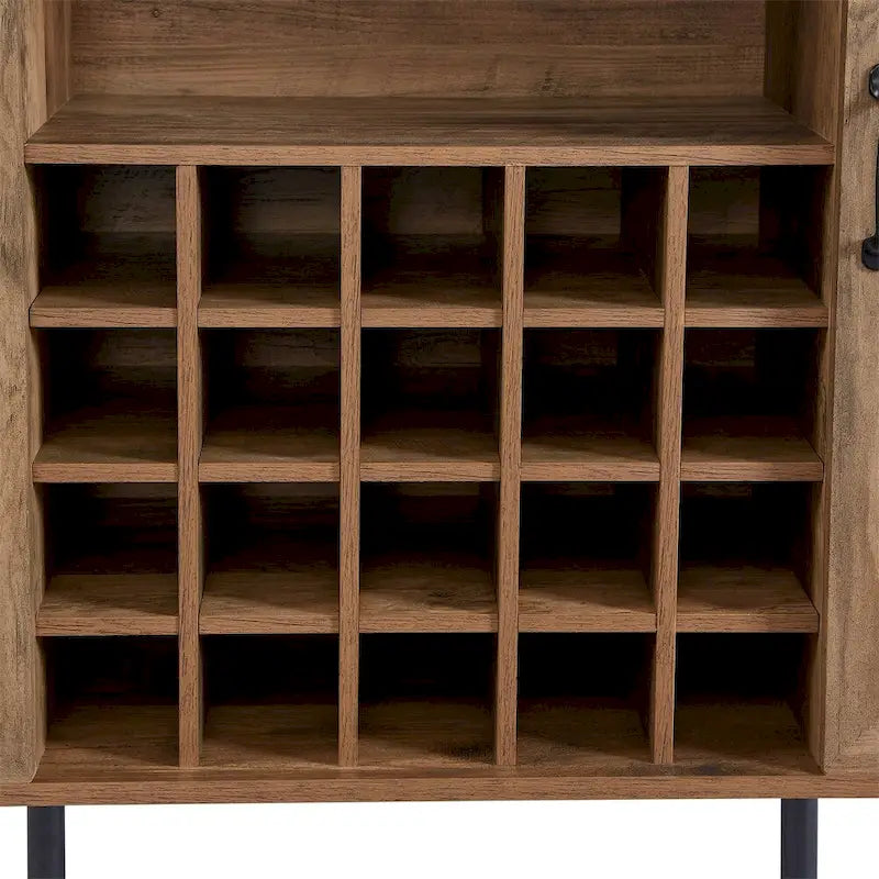 Weinregal und Weinschrank im Scheunentor-Design aus Rattanimitat