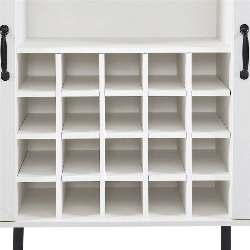 Weinregal und Weinschrank im Scheunentor-Design aus Rattanimitat