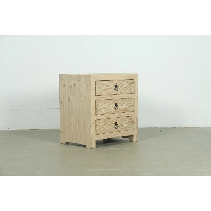 Nachttisch mit 3 Schubladen, weathered natural, 24x18x26H