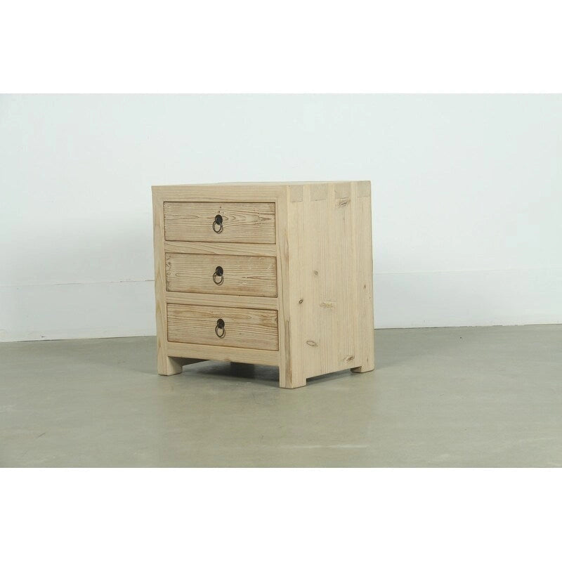 Nachttisch mit 3 Schubladen, weathered natural, 24x18x26H